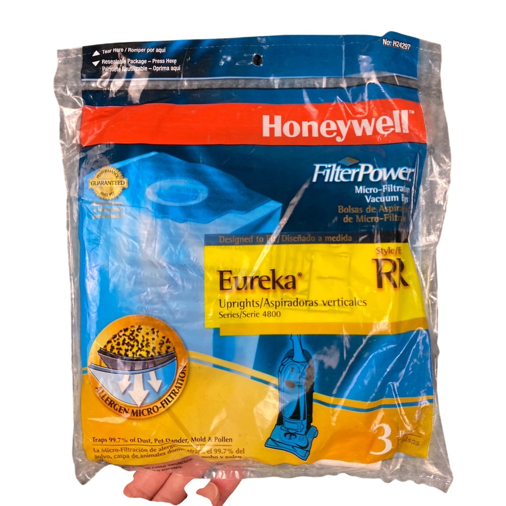 Honeywell FilterPower Eureka Style RR Vacuum Bags 3pk Upright Series 4800 H24297
